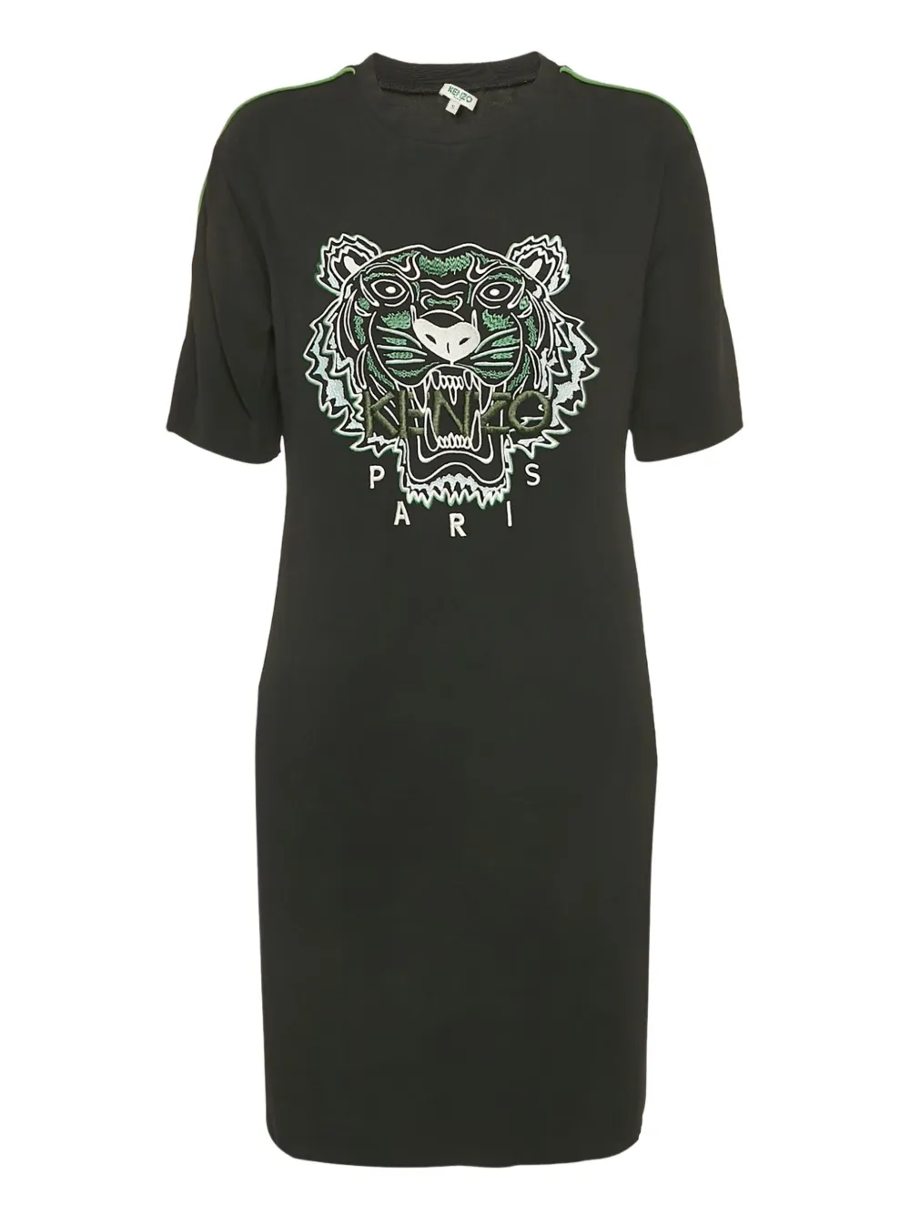 tiger-graphic short-sleeves mini dress