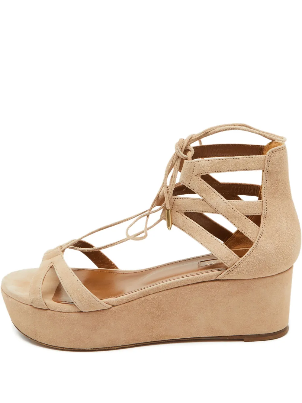 Aquazzura pre-owned 55mm wedge sandals | Neutrals | Image 1