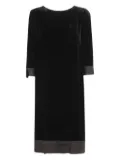 Bianco Levrin velvet three-quarter sleeve dress - Black