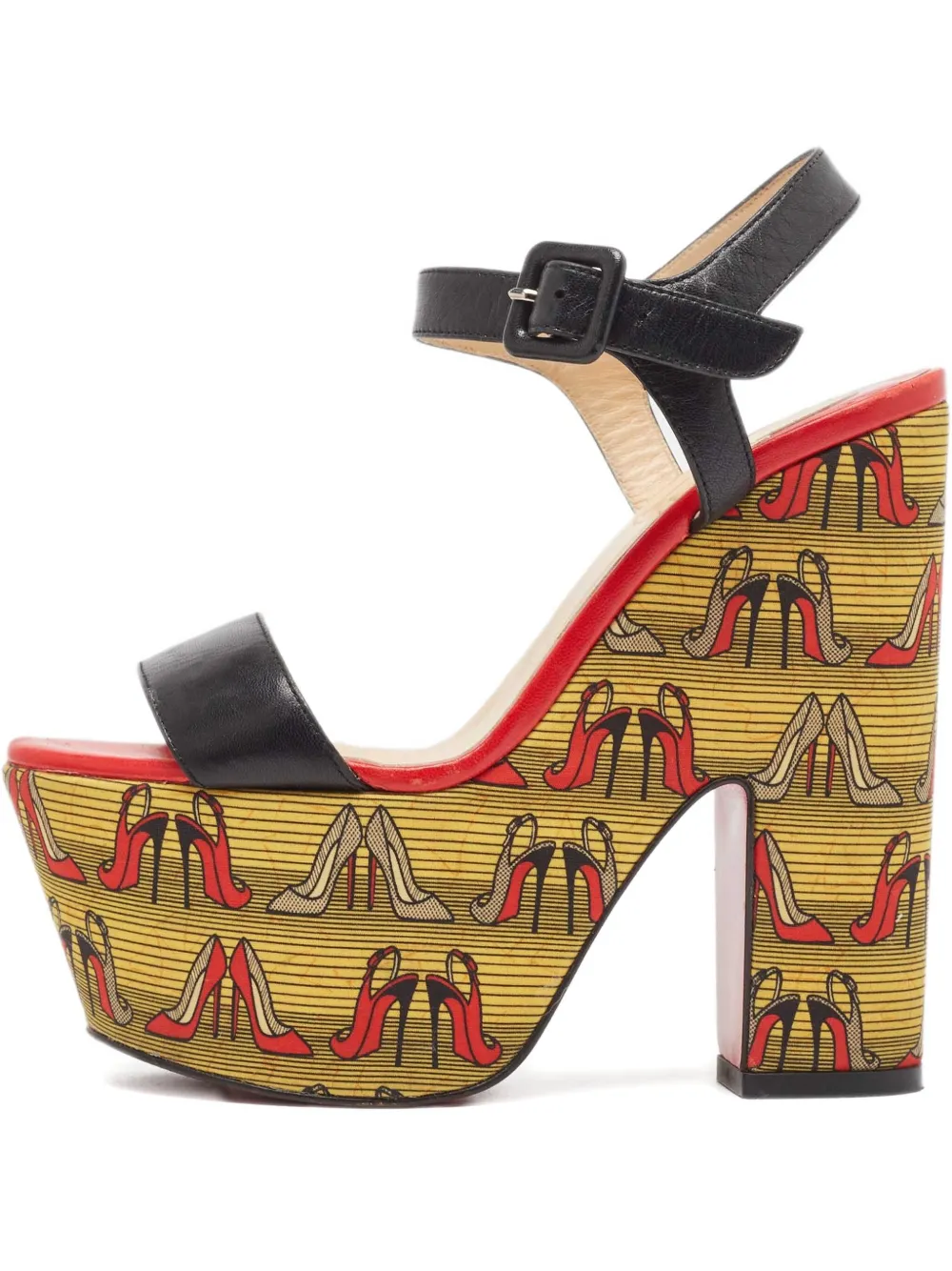 Christian Louboutin Pre-Owned 65mm platform shoe-pattern sandals | Black | Image 1
