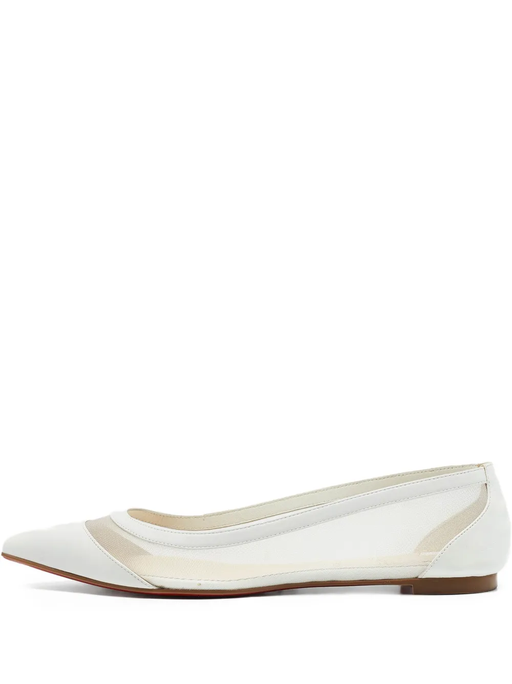 Christian Louboutin Pre-Owned Galativi フラットシューズ - ホワイト Christian Louboutin Pre-Owned Galativi フラットシューズ - ホワイト