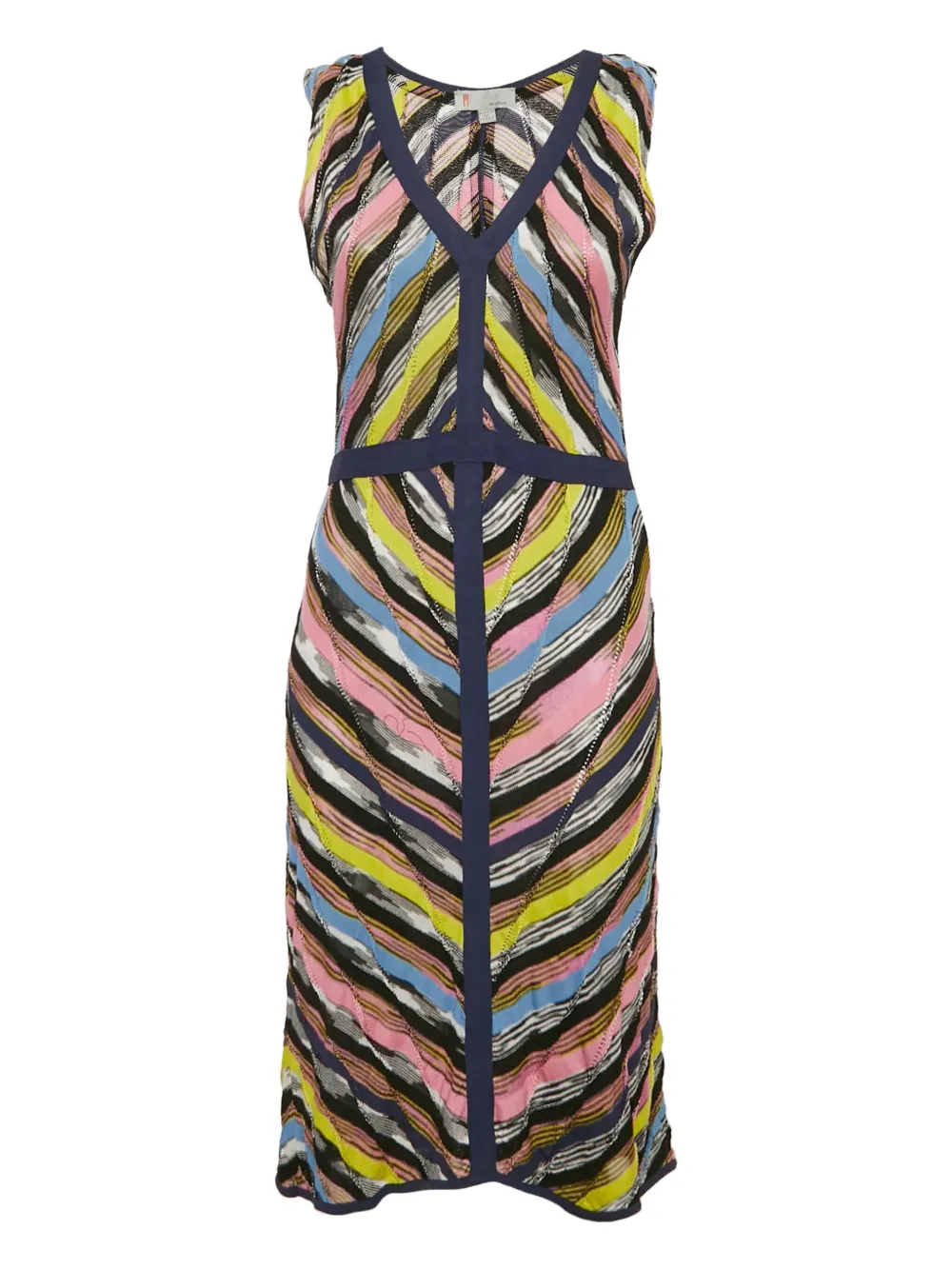 Missoni Pre-Owned striped midi dress | Black | Image 1