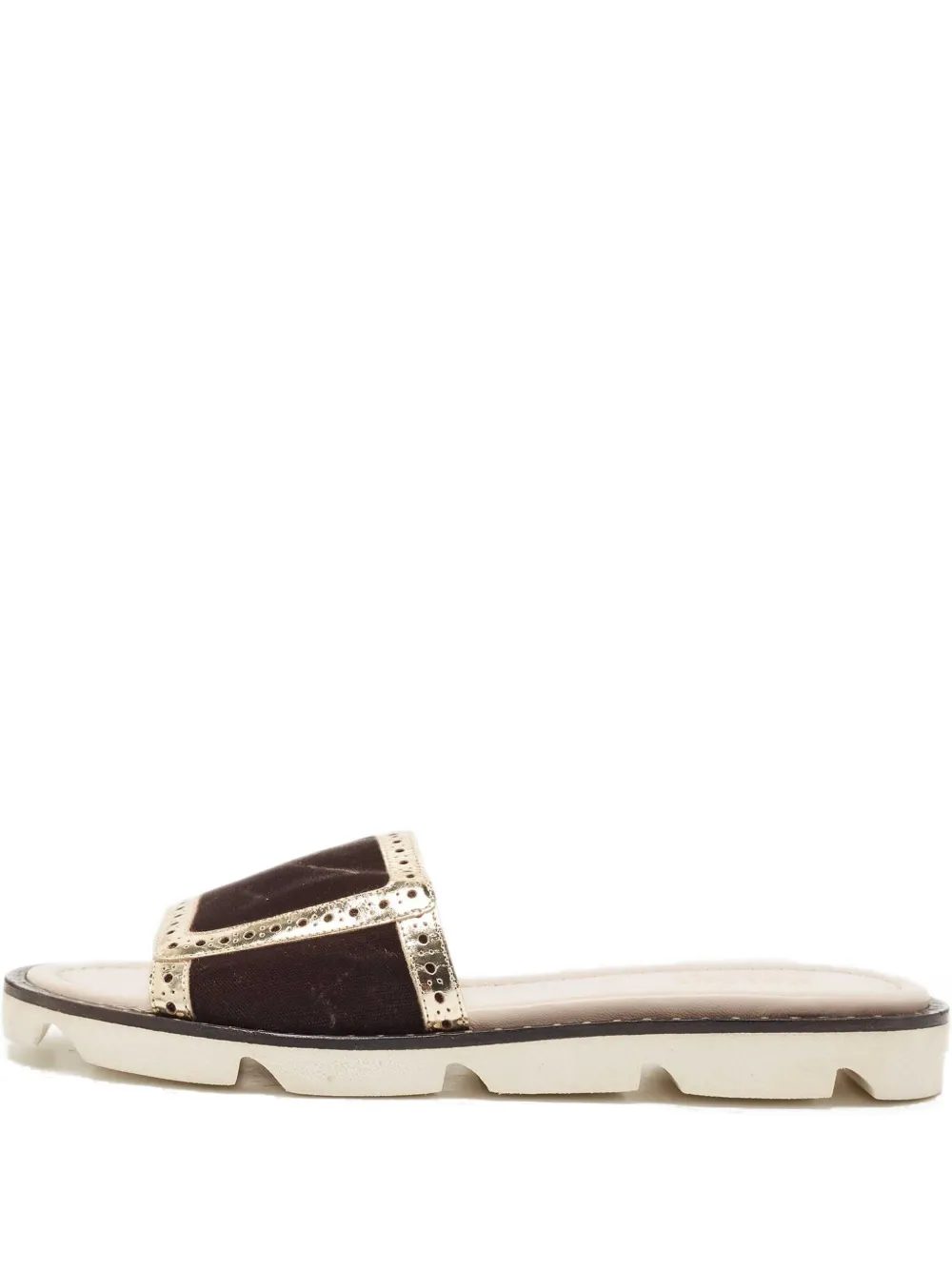 Malone Souliers pre-owned perforated-detail sandals | Brown | Image 1