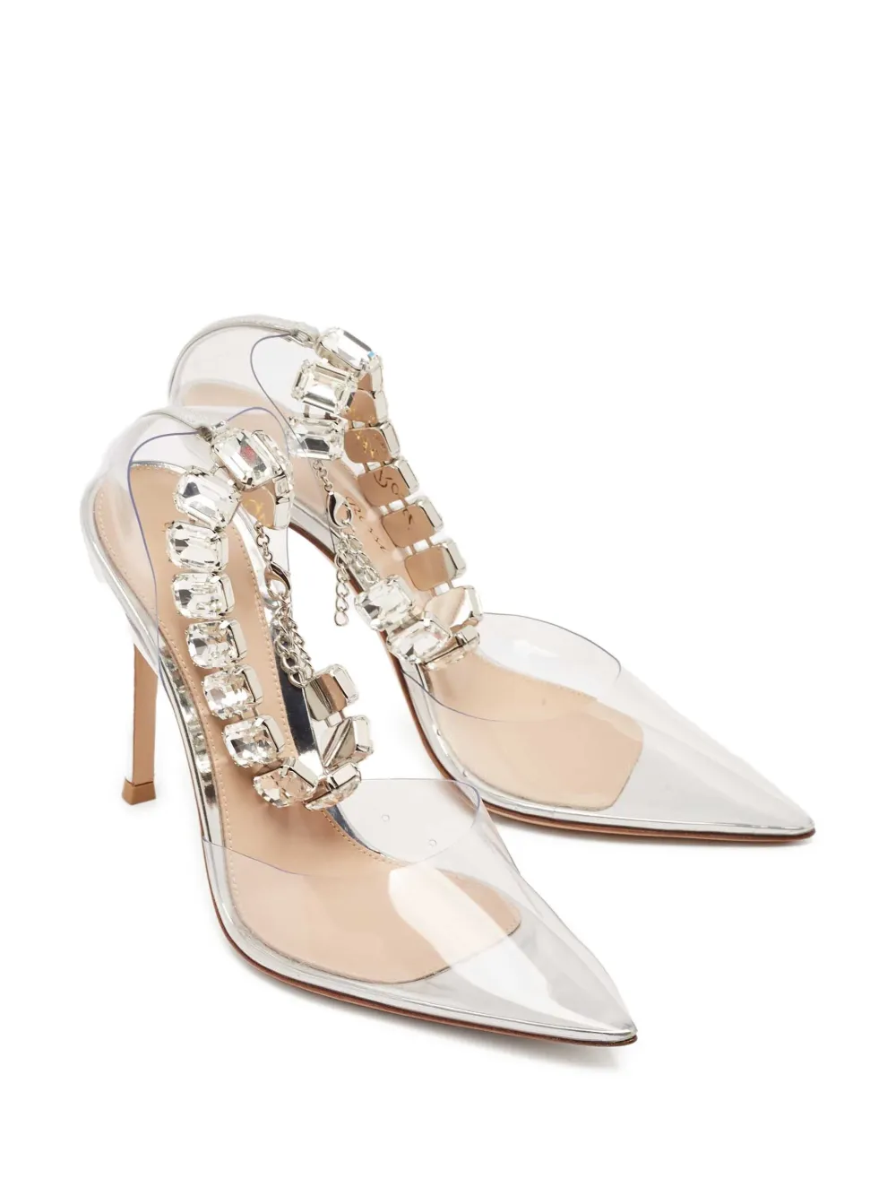 Gianvito Rossi pre-owned 100mm transparent embellished pumps | Image 2