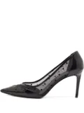 Saint Laurent Pre-Owned patent leather polka-dot mesh pumps - Black