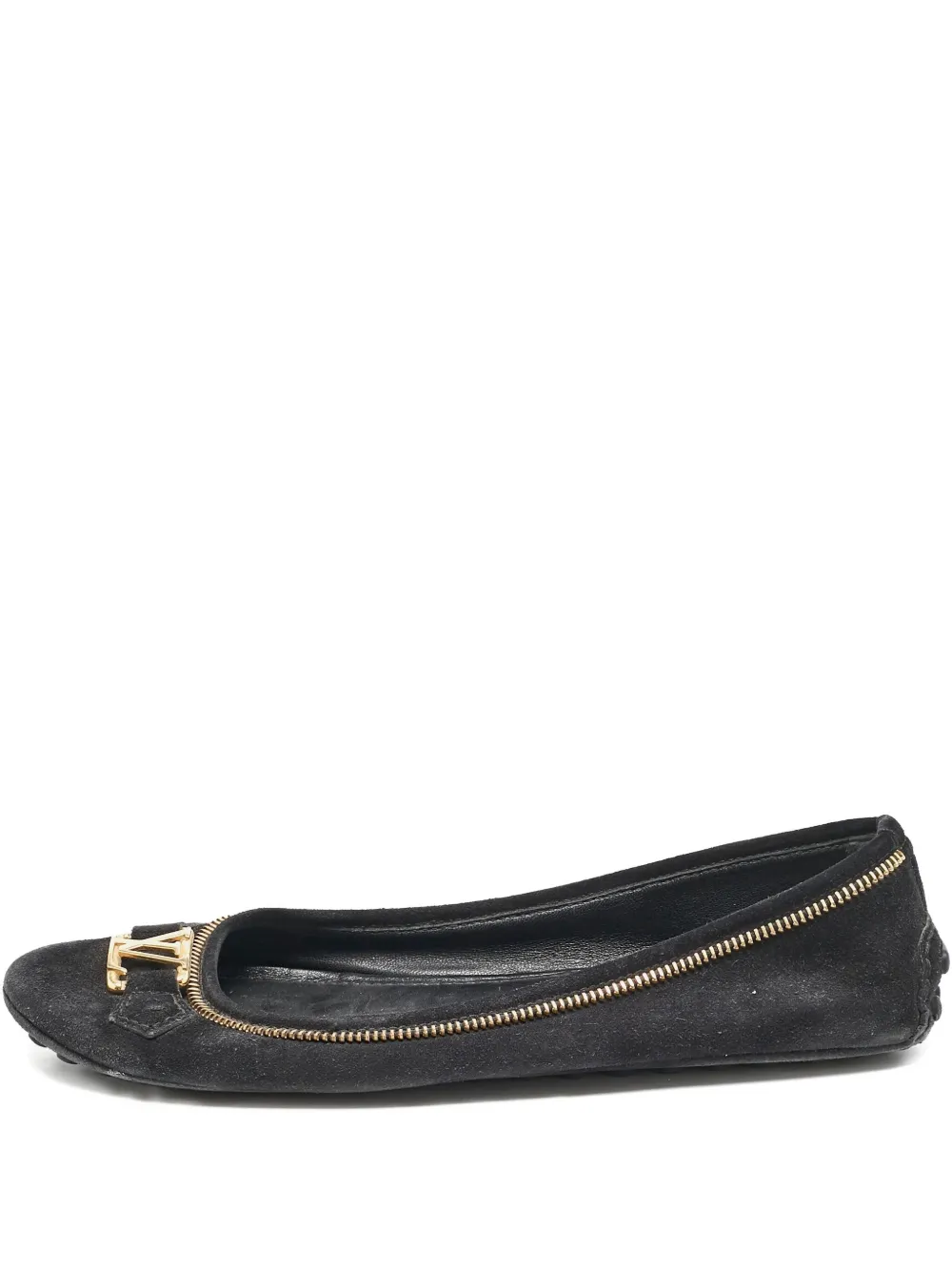 Louis Vuitton Pre-Owned flats de gamuza con ribete de cierre | negro | Image 1