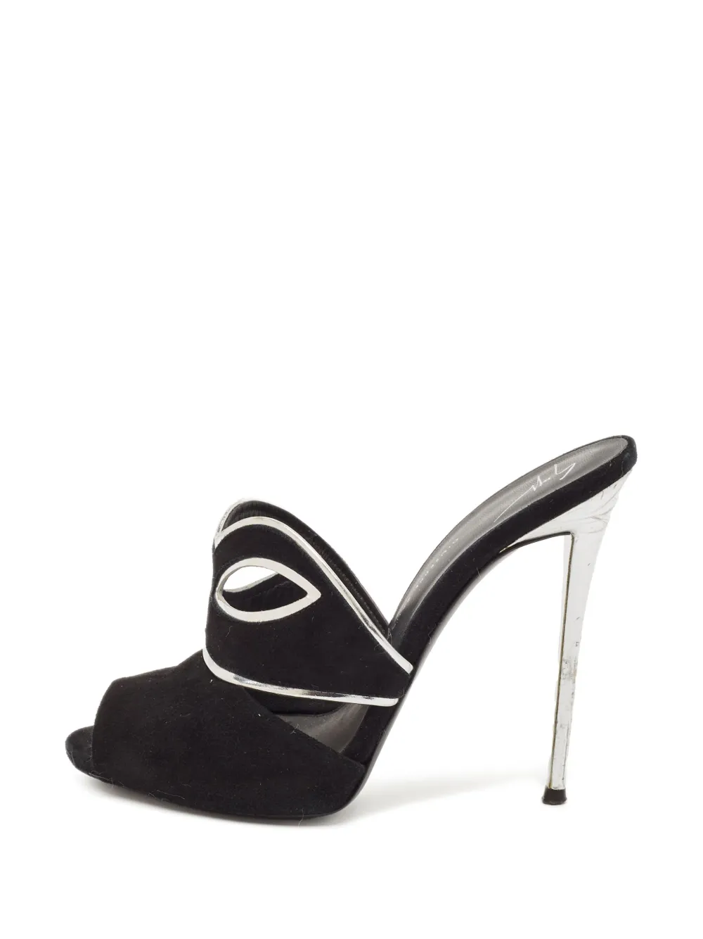 pre-owned 120mm mask-detail heeled sandals
