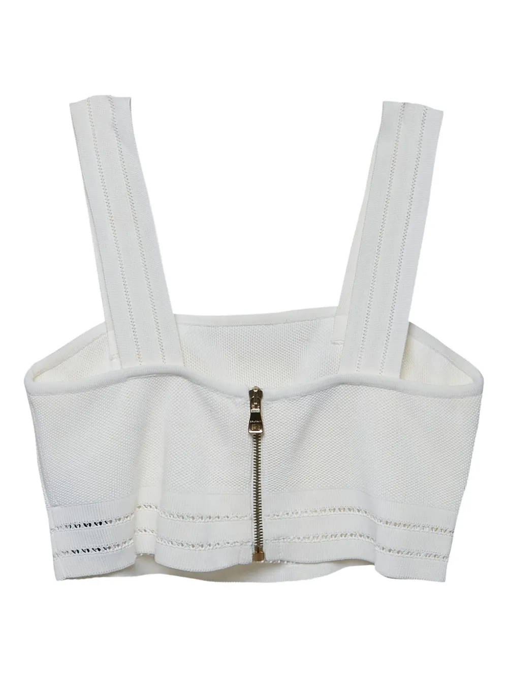 Balmain Pre-Owned knitted crop top | White | Image 1
