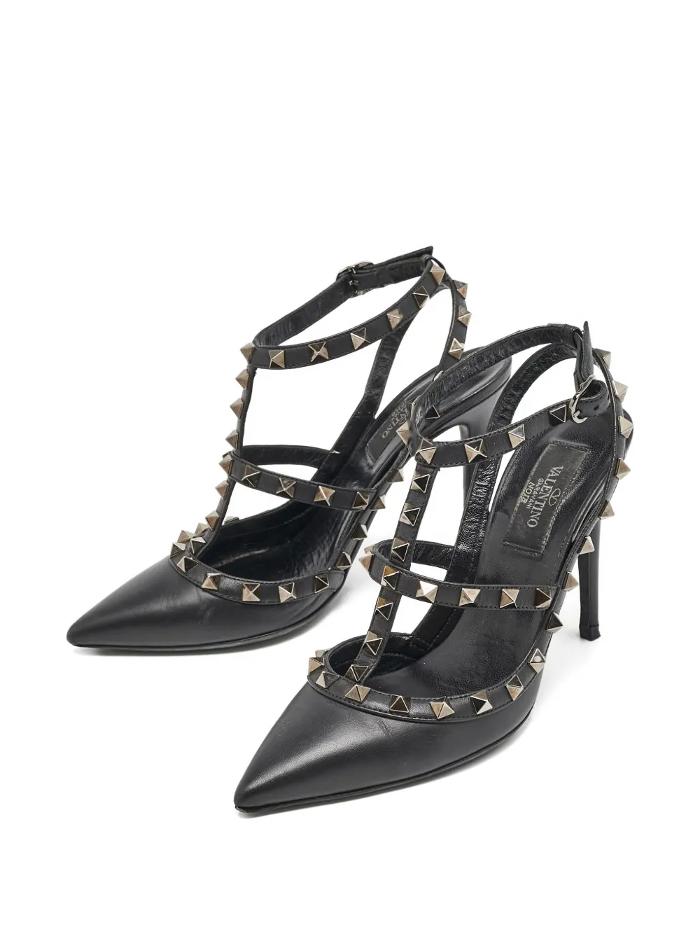 Valentino Garavani Pre-Owned 100 mm Rockstud pumps met puntige neus - Zwart
