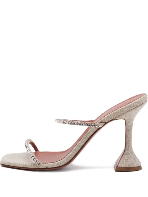 Amina Muaddi 100mm crystal strap sandals