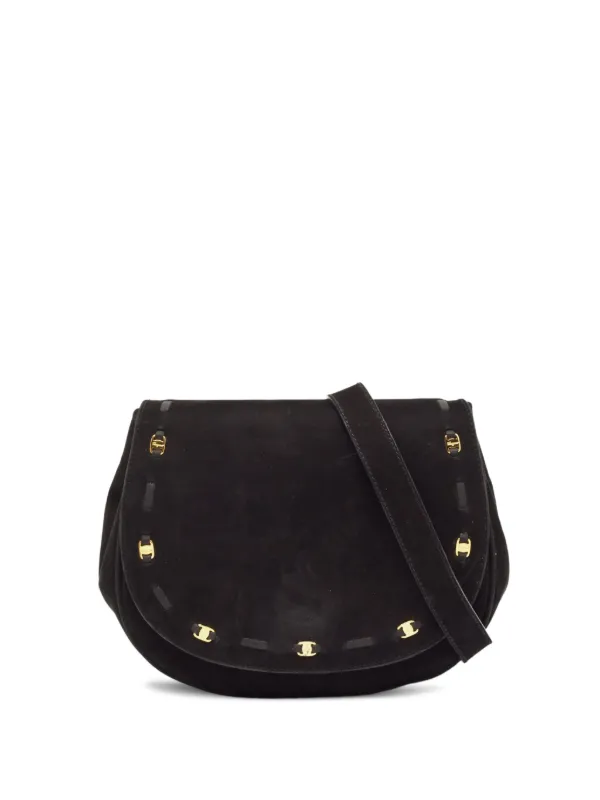 Ferragamo Pre-Owned スエード ショルダーバッグ | ブラック | FARFETCH JP