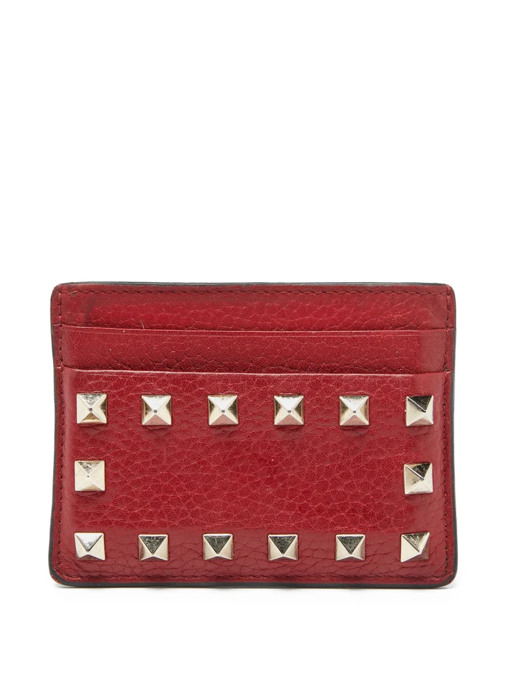 Valentino Garavani Pre-Owned Rockstud leather cardholder | Red | Image 1