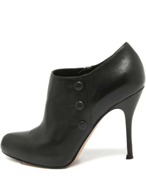 Gianvito Rossi pre-owned 100mm button-detail leather ankle boots