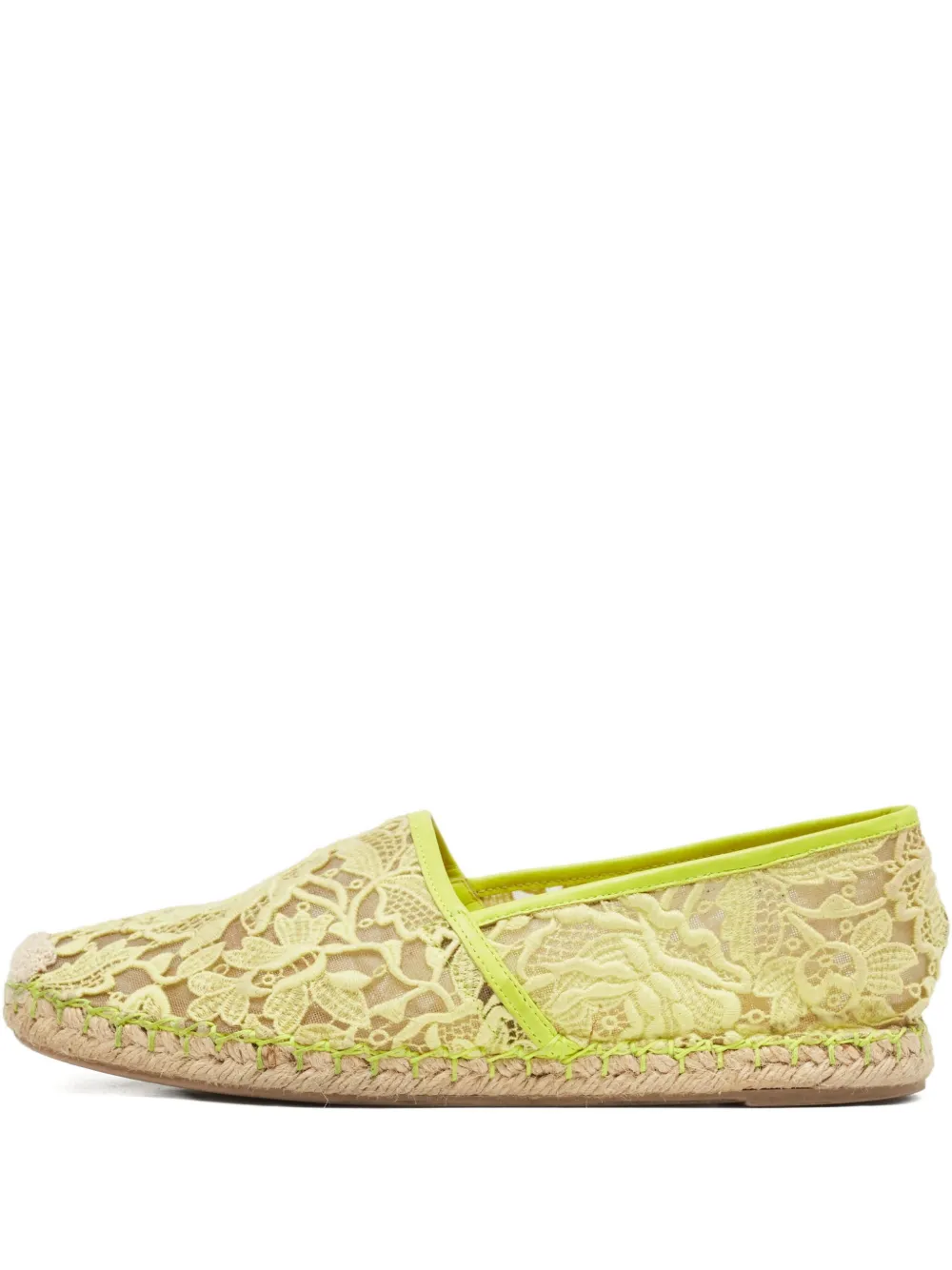 Pre-owned Valentino Garavani Lace-embellish Flat Espadrilles
