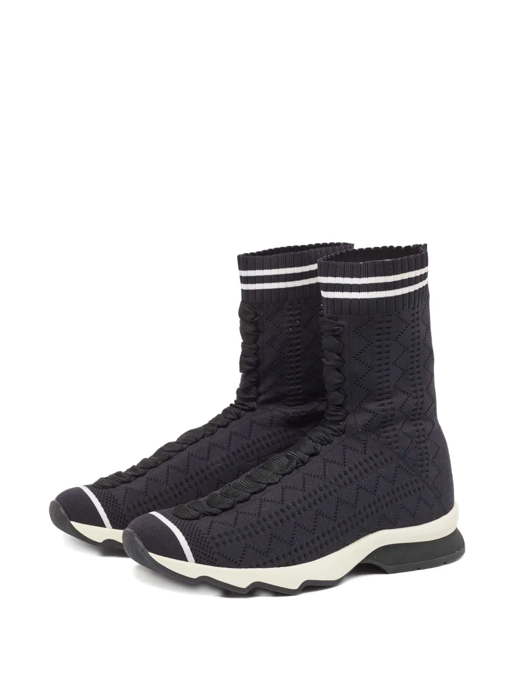 Fendi Pre-Owned Gebreide sneakers - Zwart