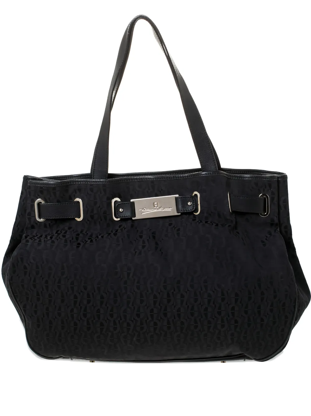 pre-owned leather-belt tote bag
