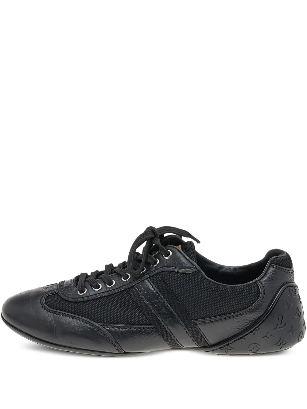 Louis Vuitton Pre-Owned leather logo sneakers | Black | Image 1