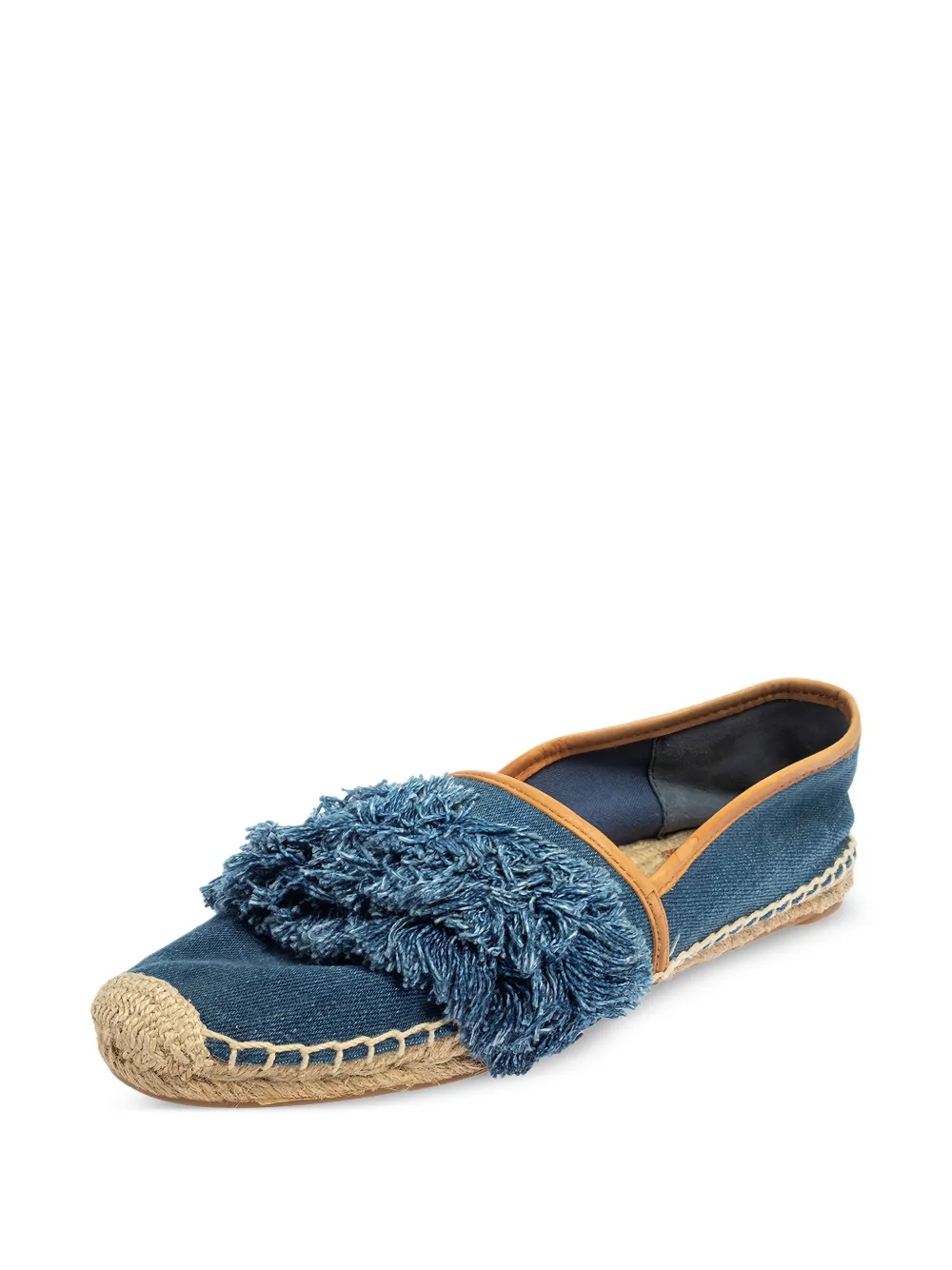 Tory Burch Denim ballerina's met franje - Blauw