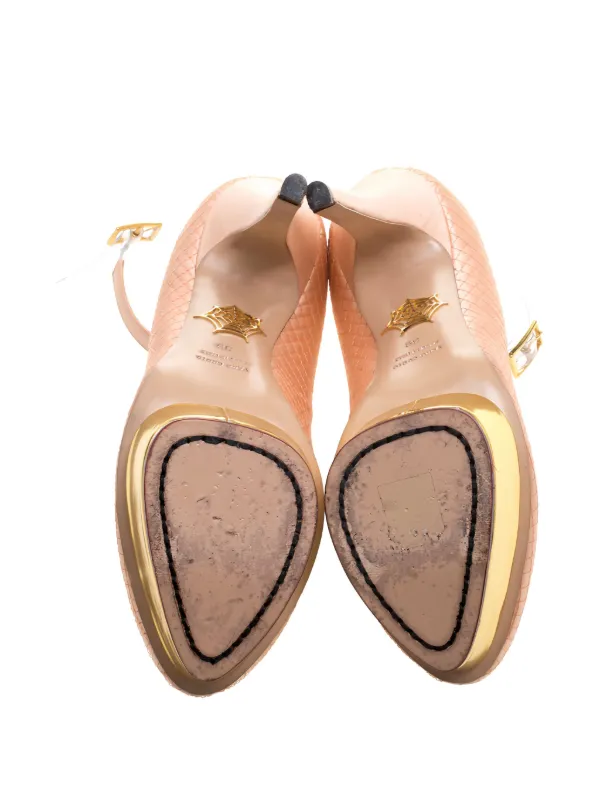 Charlotte Olympia Quilted Platform Pumps | Orange | FARFETCH