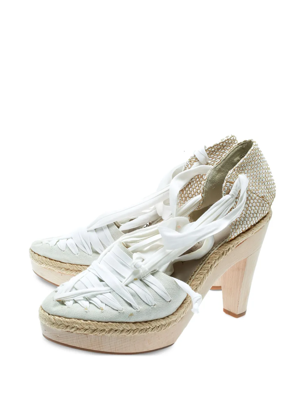 Stella McCartney Pre-Owned 105mm espadrille-trim sandals | Heeled Sandals | Image 2