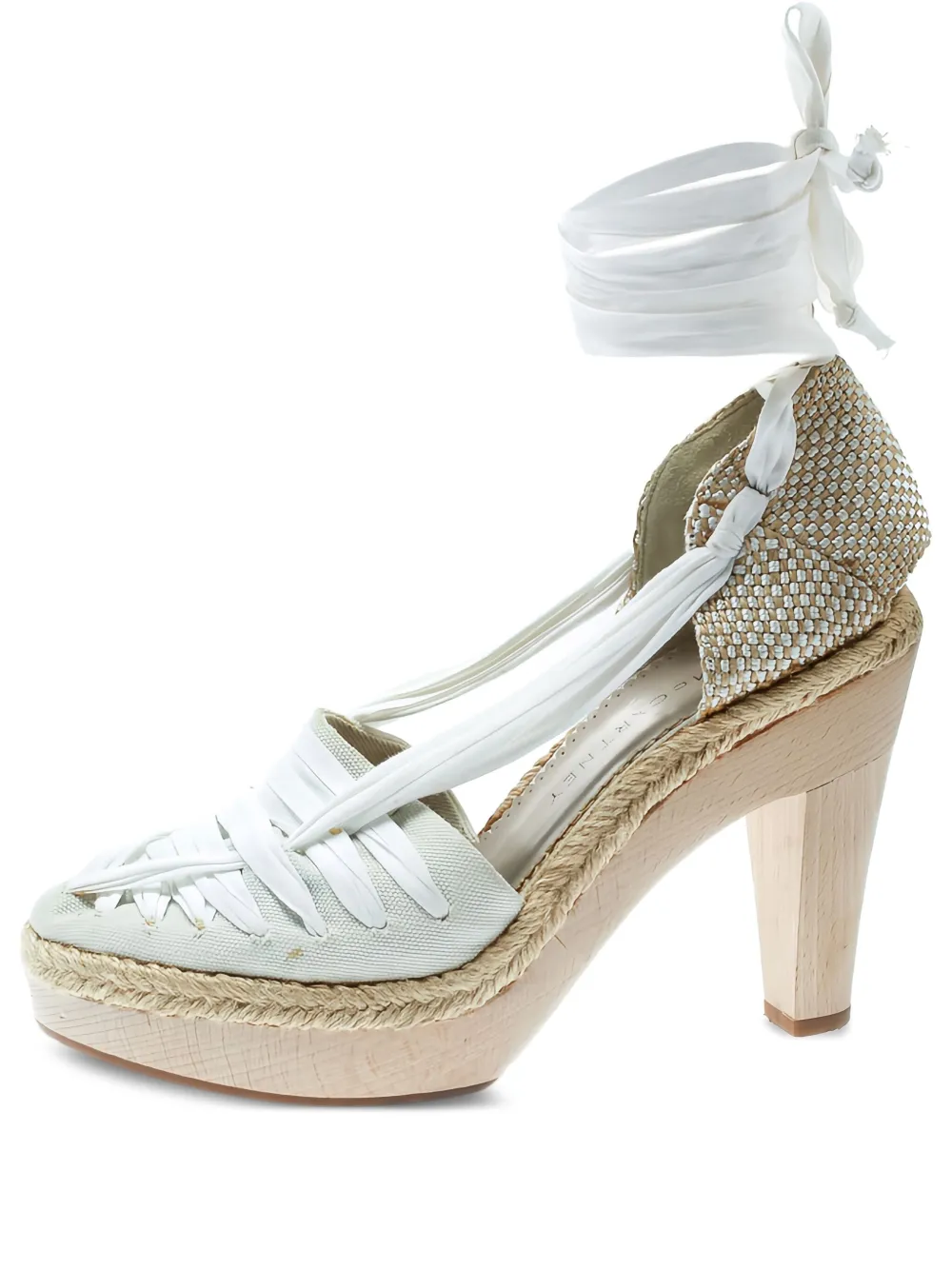 Stella McCartney Pre-Owned 105mm espadrille-trim sandals | White | Image 1