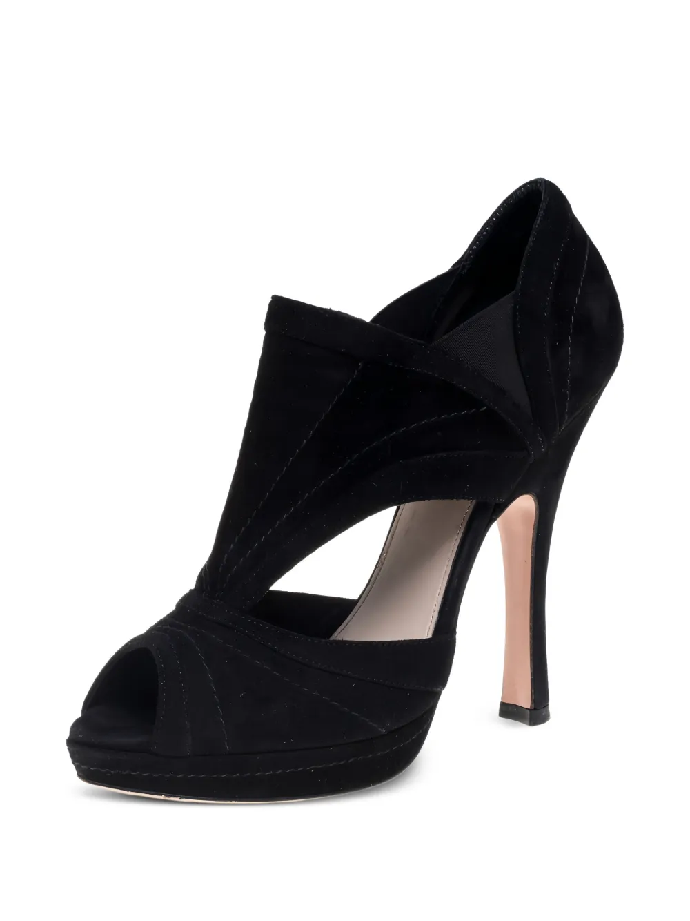 Prada Pre-Owned suede cut-out platform booties | Image 2