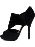 Prada Pre-Owned suede cut-out platform booties - Black