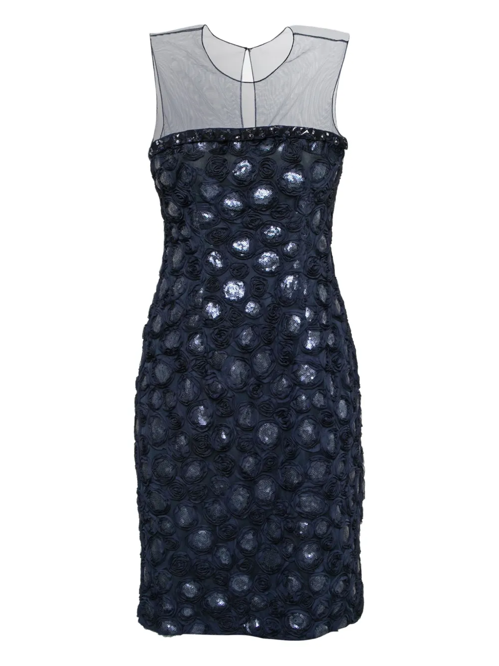 Alaïa Pre-Owned ローズアップリケ セミシアードレス - ブルー Alaïa Pre-Owned ローズアップリケ セミシアードレス - ブルー
