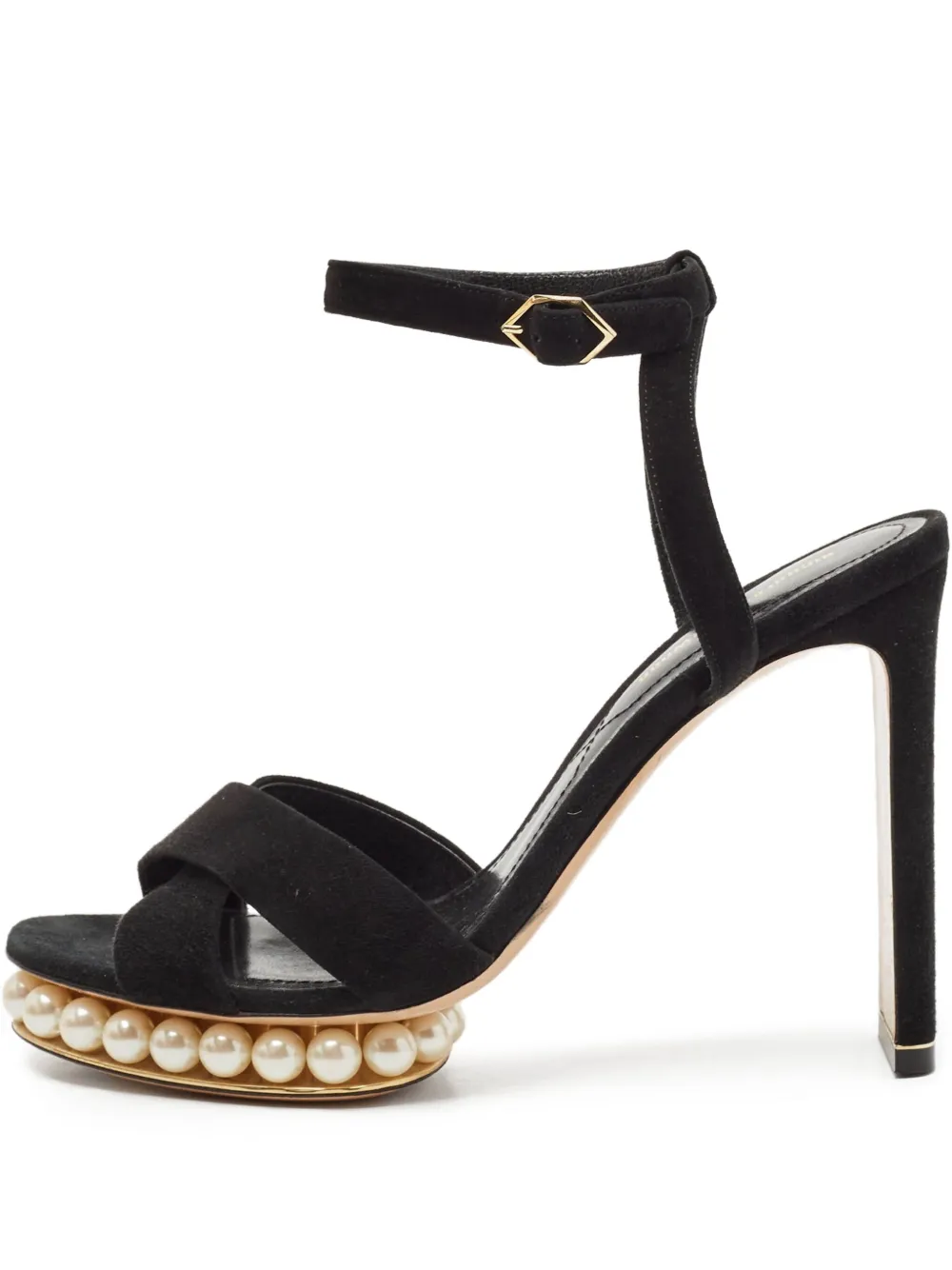 Nicholas Kirkwood pre-owned 120mm Casati pearl-embellished sandals | Black | Image 1
