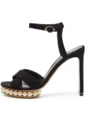Nicholas Kirkwood pre-owned 120mm Casati pearl-embellished sandals - Black