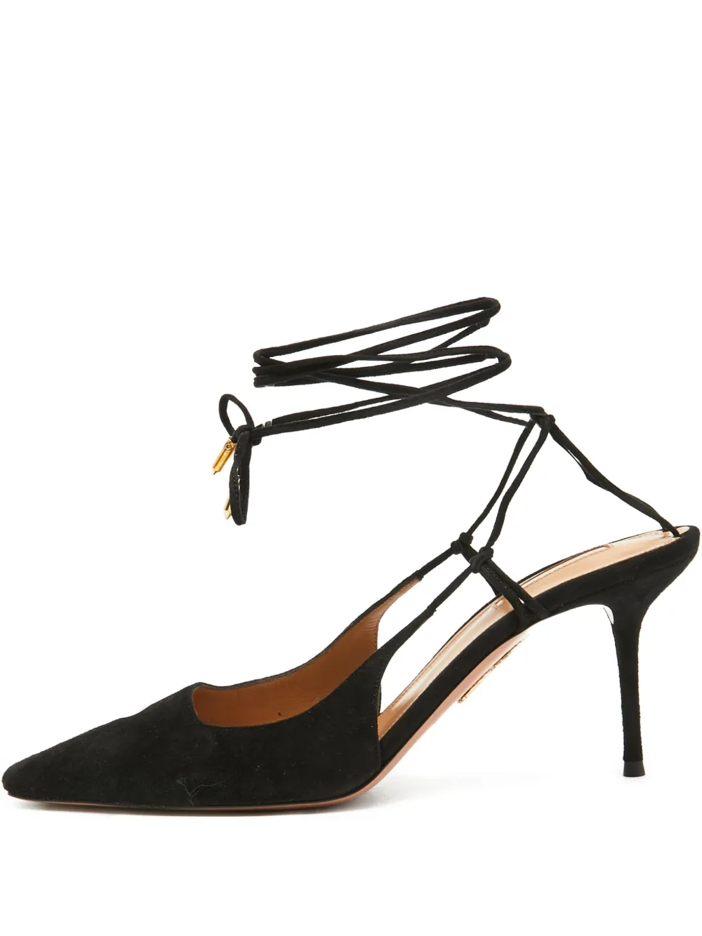 Aquazzura pre-owned 85mm ankle-tie pumps | Black | Image 1