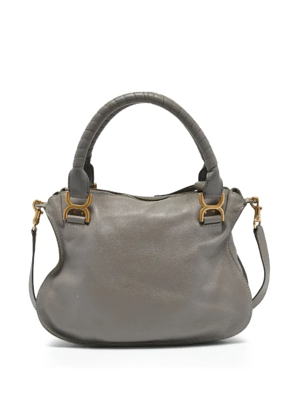 ら*む様 未使用品　Chloé ドリュー　グレー レザー ショルダーバッグ Chloé ショルダーバッグ グレー レザー