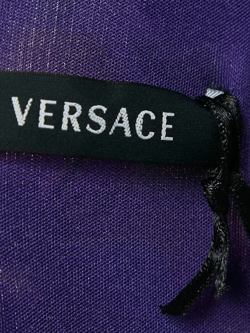 VERSACE Pre-owned 2024 Floral-print V-neck Top In Purple