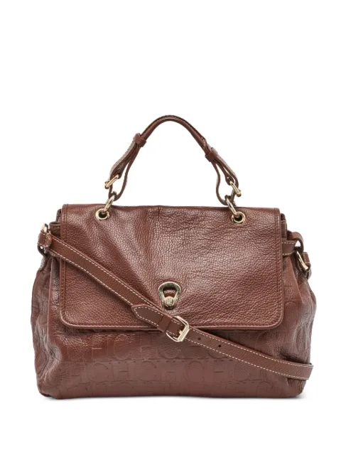 Carolina Herrera Vintage monogram-debossed shoulder bag