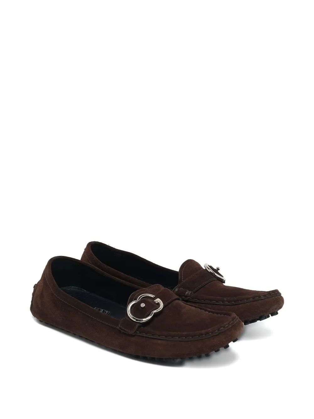 Gucci Pre-Owned Suède loafers - Bruin