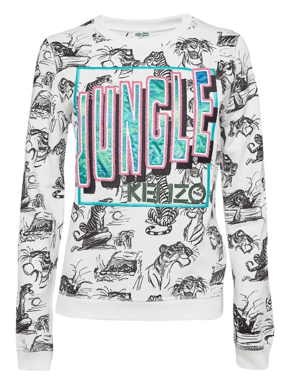 jungle-print long-sleeve sweatshirt