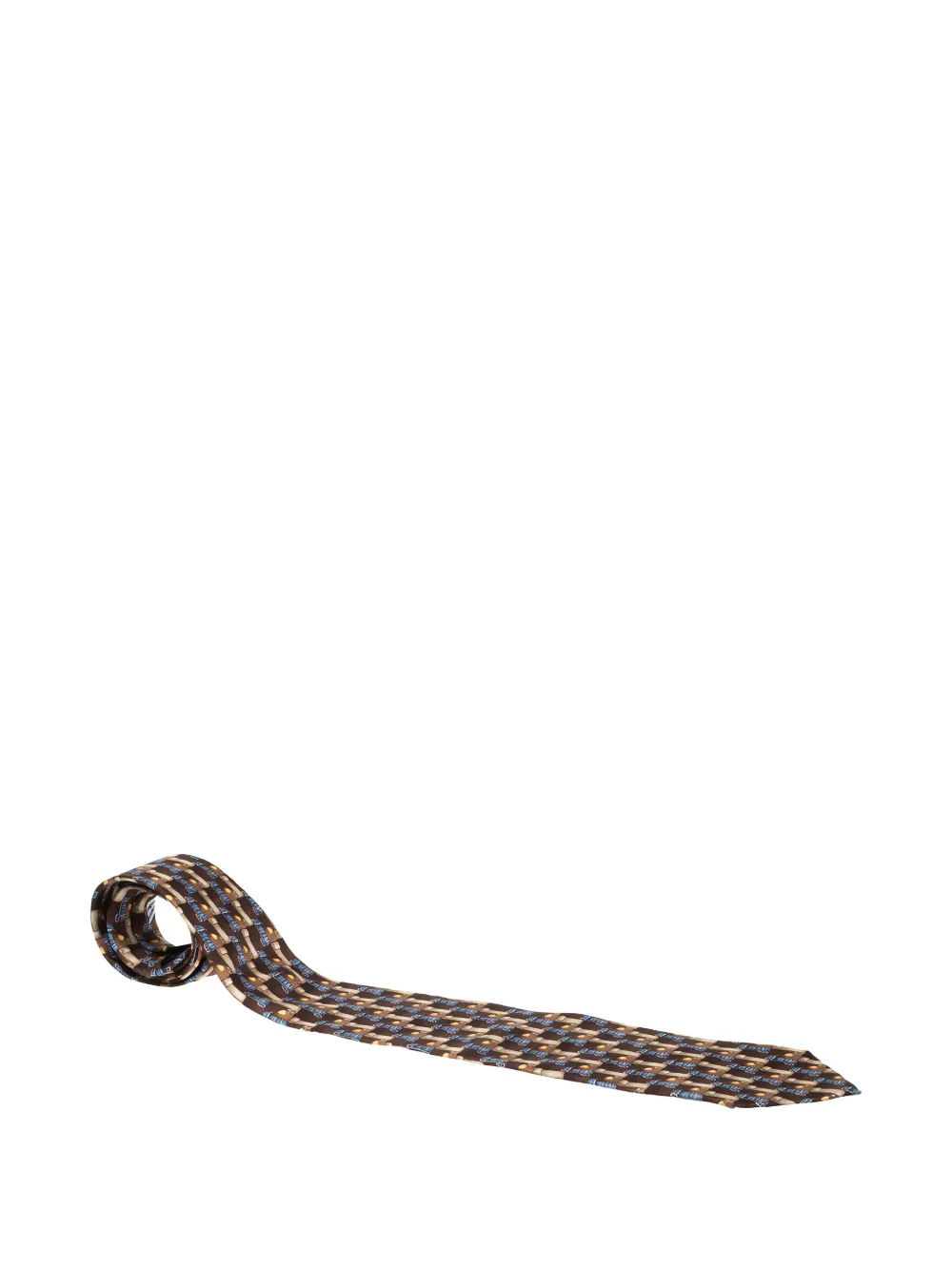 Ermenegildo Zegna Vintage scroll-print silk tie - ブラウン Ermenegildo Zegna Vintage scroll-print silk tie - ブラウン