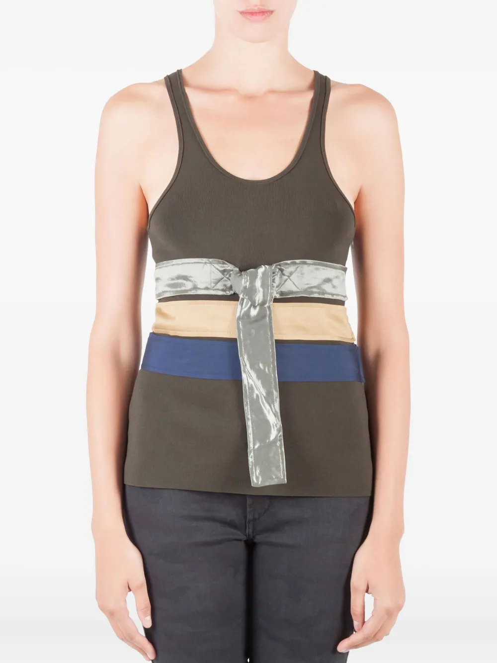 Celine Pre-Owned racerback belted top | Brown | Image 1