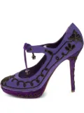 Christian Dior Pre-Owned 135mm embroidered platform pumps - Purple