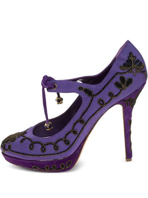 Christian Dior Pre-Owned 135mm embroidered platform pumps