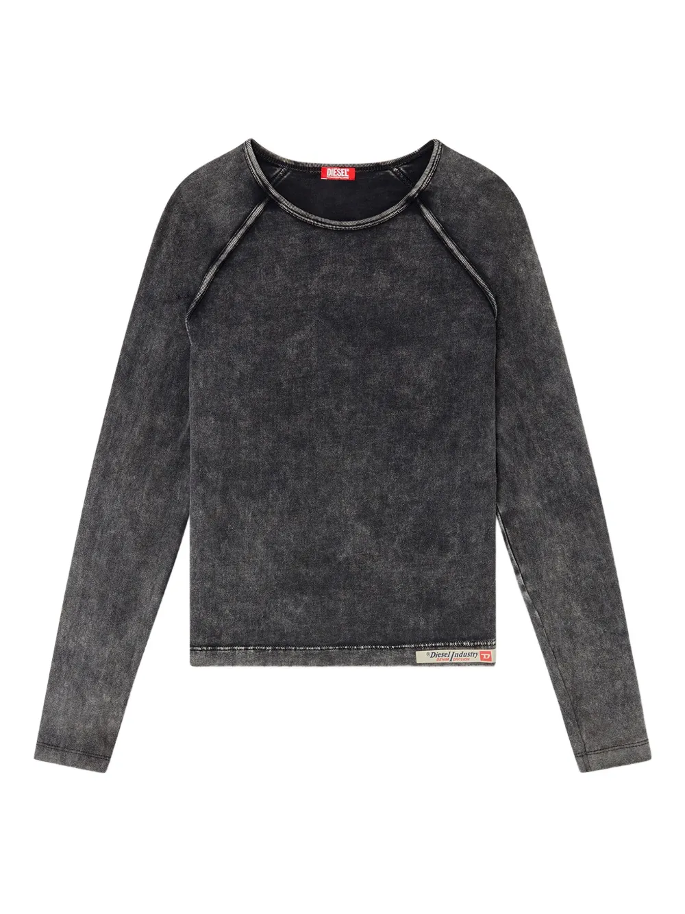 Diesel Top met lange mouwen en vervaagd effect Zwart