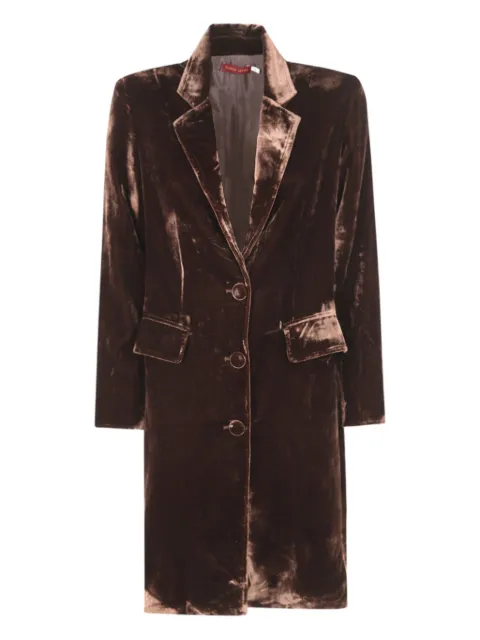Bianco Levrin velvet buttoned coat