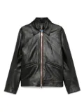 Paul Smith leather zip-up jacket - Black