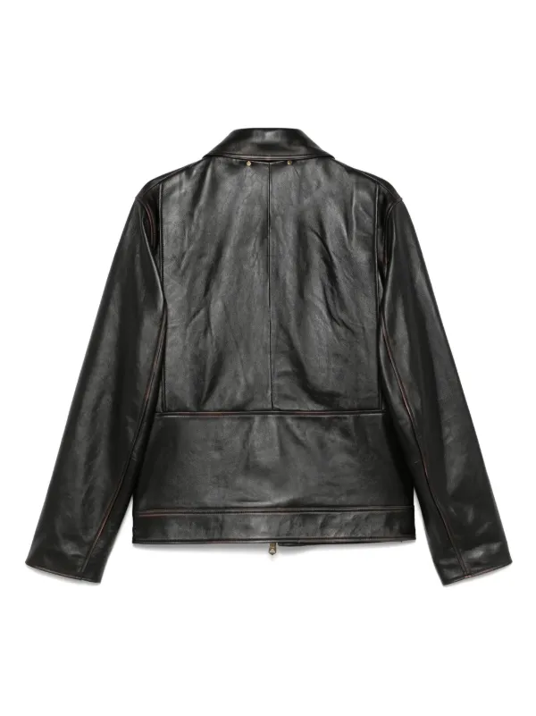 Paul Smith Leather zip-up Jacket | Black | FARFETCH GR