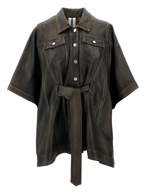 Sword belted leather jacket