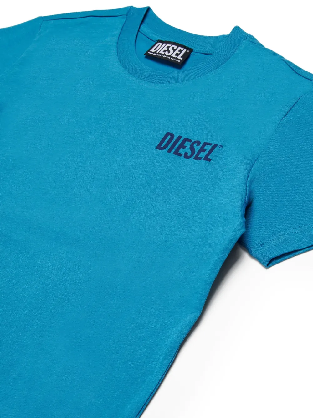 Diesel Kids T-shirt met logoprint Blauw