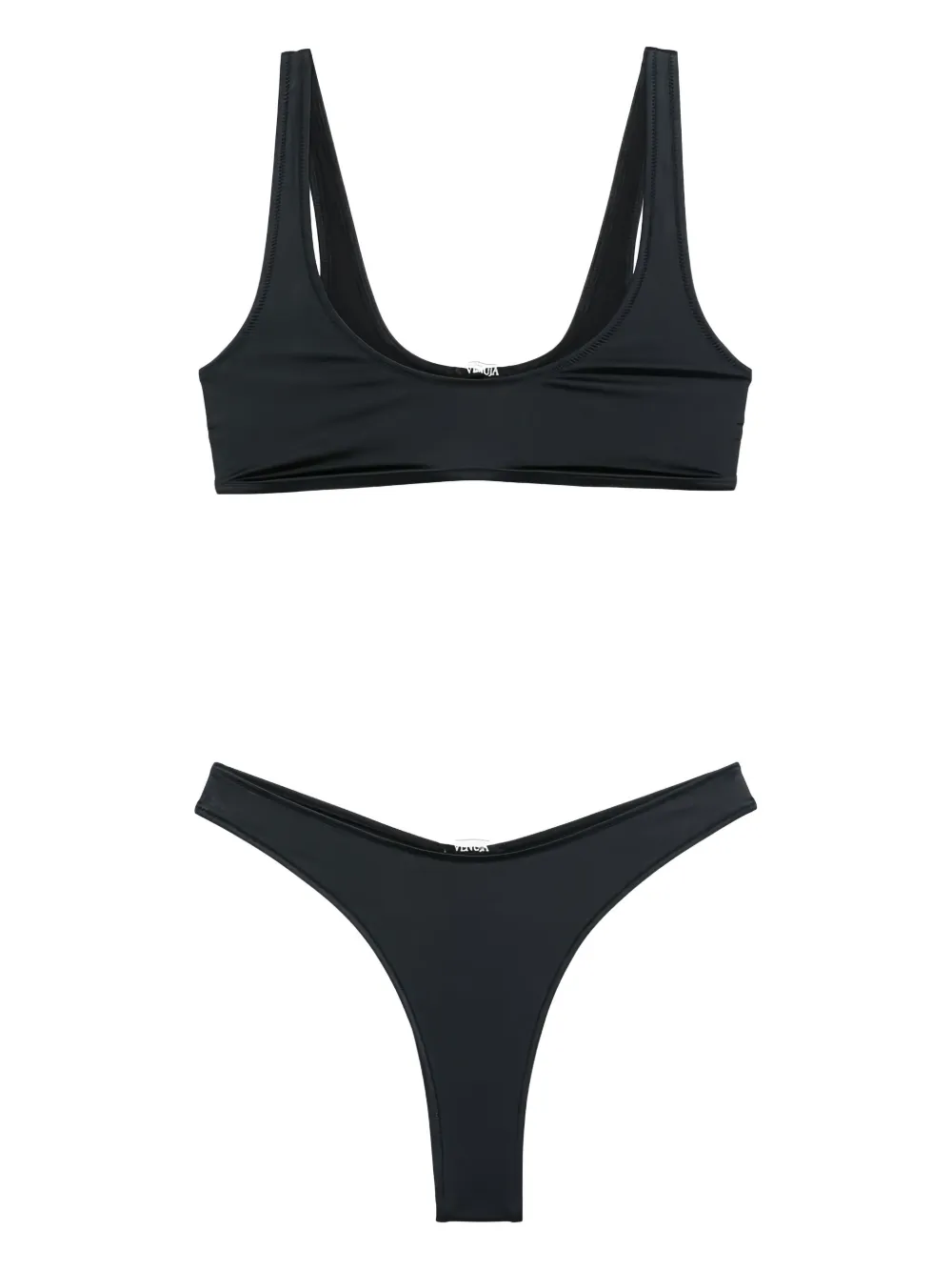 plunge-neck bikini set
