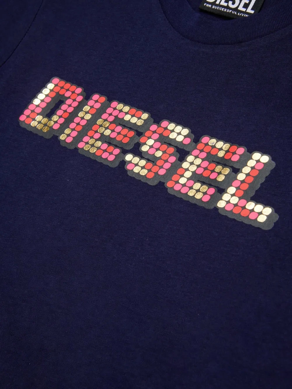 Diesel Kids T-shirt met pailletten Blauw