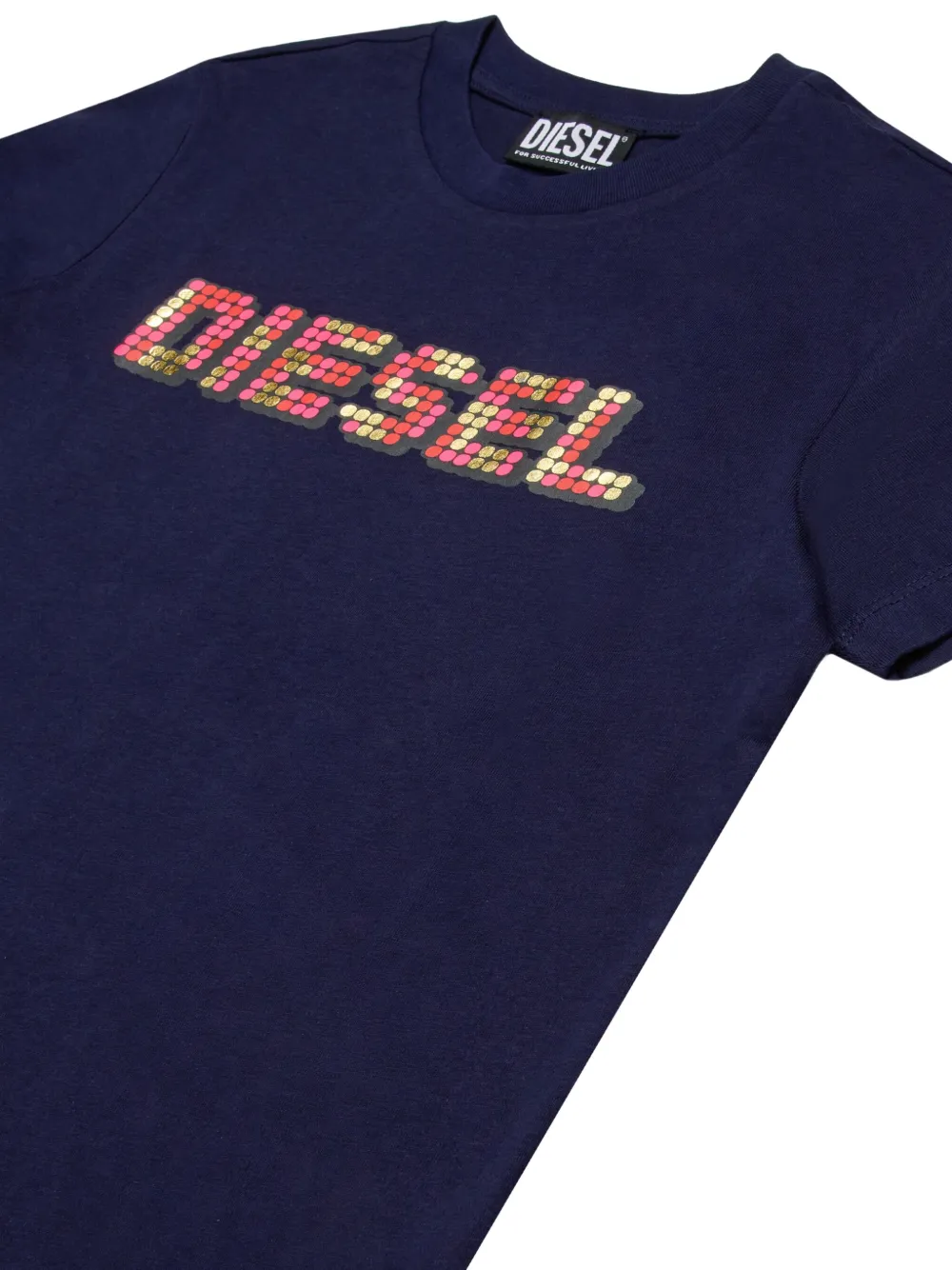 Diesel Kids T-shirt met pailletten Blauw