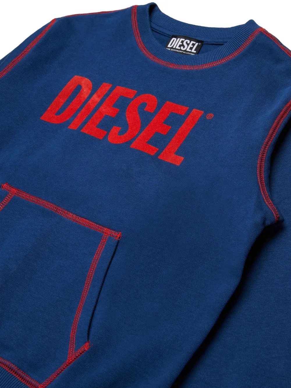 Diesel Kids Sweater met contrasterende stiksels Blauw